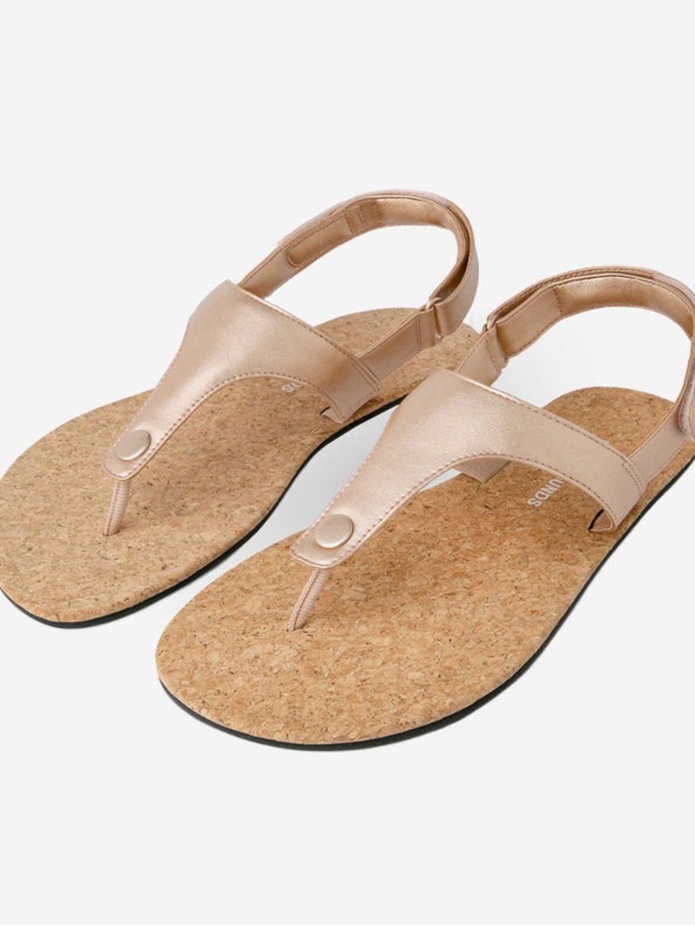 Feelgrounds Metallic Rose Gold Cork Sandals - Picture 5 of 7